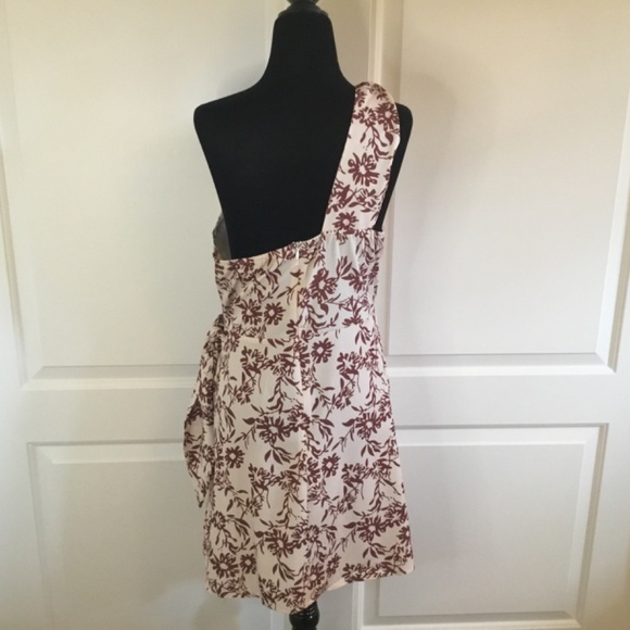 Women's One Shoulder Floral  Print Self-tie Mini Dress - Picture 5 of 9